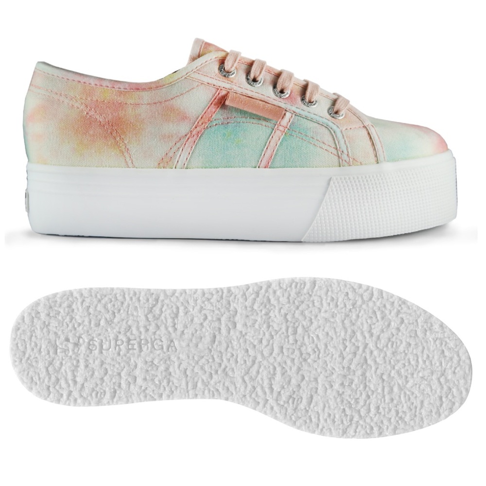 CLEARANCE🎃 NWT Superga 2790 print Pastel Tie-Dye Platform Sneakers